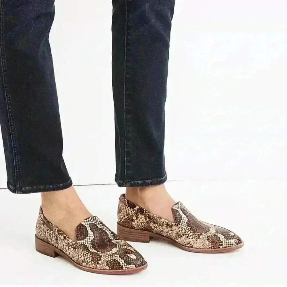 Madewell Frances Snakeskin Loafers Leather Shoes 6.5